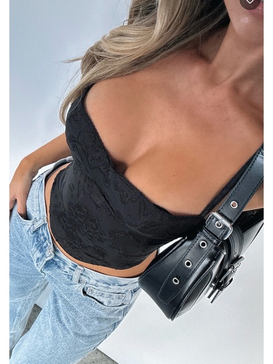 White Fox Boutique Tops - White Fox Broken dreams bustier Black